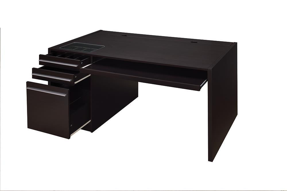Halston 3-drawer Connect-it Office Desk Cappuccino - Tony’s Furniture Store & Linen (GA) - Multi Location