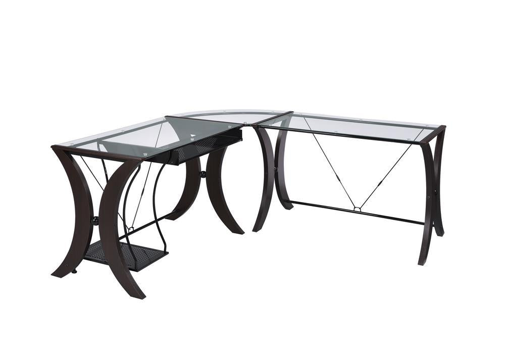 Monterey 3-piece L-shaped Computer Desk Set Cappuccino - Tony’s Furniture Store & Linen (GA) - Multi Location
