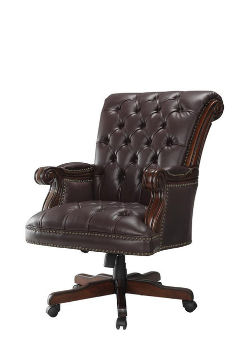 Calloway Tufted Adjustable Height Office Chair Dark Brown - Tony’s Furniture Store & Linen (GA) - Multi Location