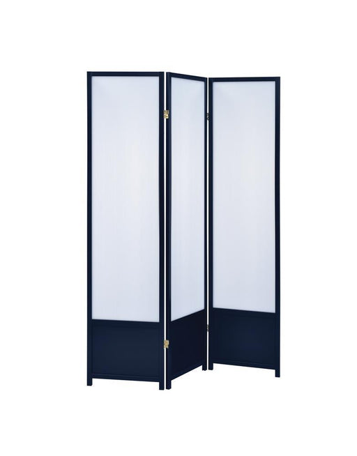 Calix 3-panel Folding Floor Screen Translucent and Black - Tony’s Furniture Store & Linen (GA) - Multi Location