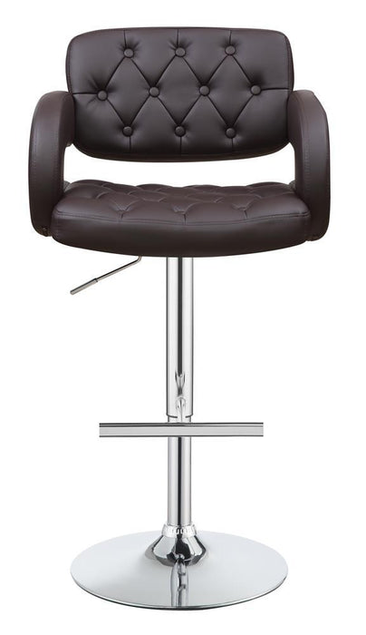 Brandi Adjustable Bar Stool Chrome and Brown - Tony’s Furniture Store & Linen (GA) - Multi Location