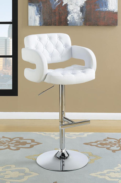 Brandi Adjustable Bar Stool Chrome and White - Tony’s Furniture Store & Linen (GA) - Multi Location