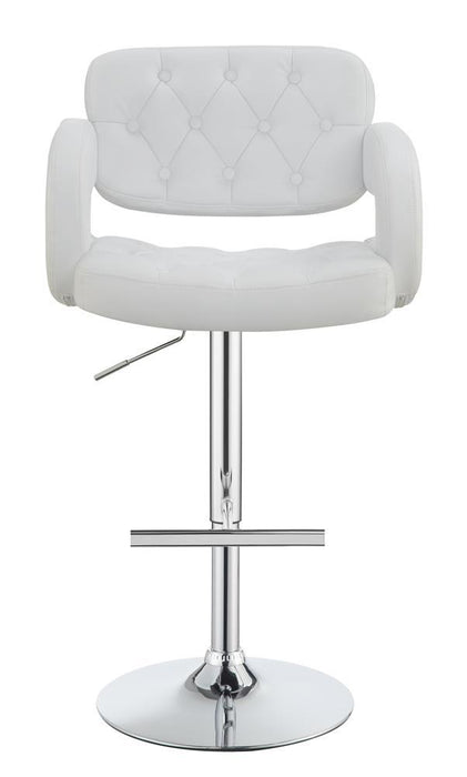 Brandi Adjustable Bar Stool Chrome and White - Tony’s Furniture Store & Linen (GA) - Multi Location