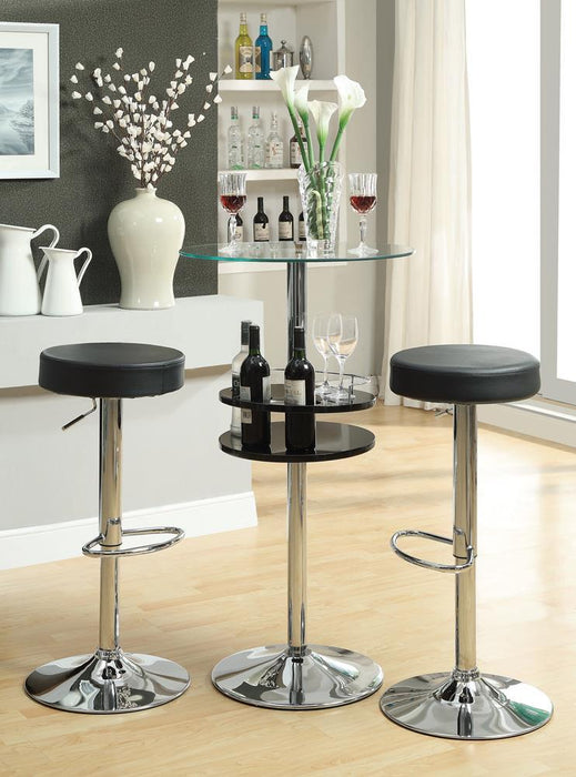Ramses 29" Adjustable Bar Stool Chrome and Black - Tony’s Furniture Store & Linen (GA) - Multi Location
