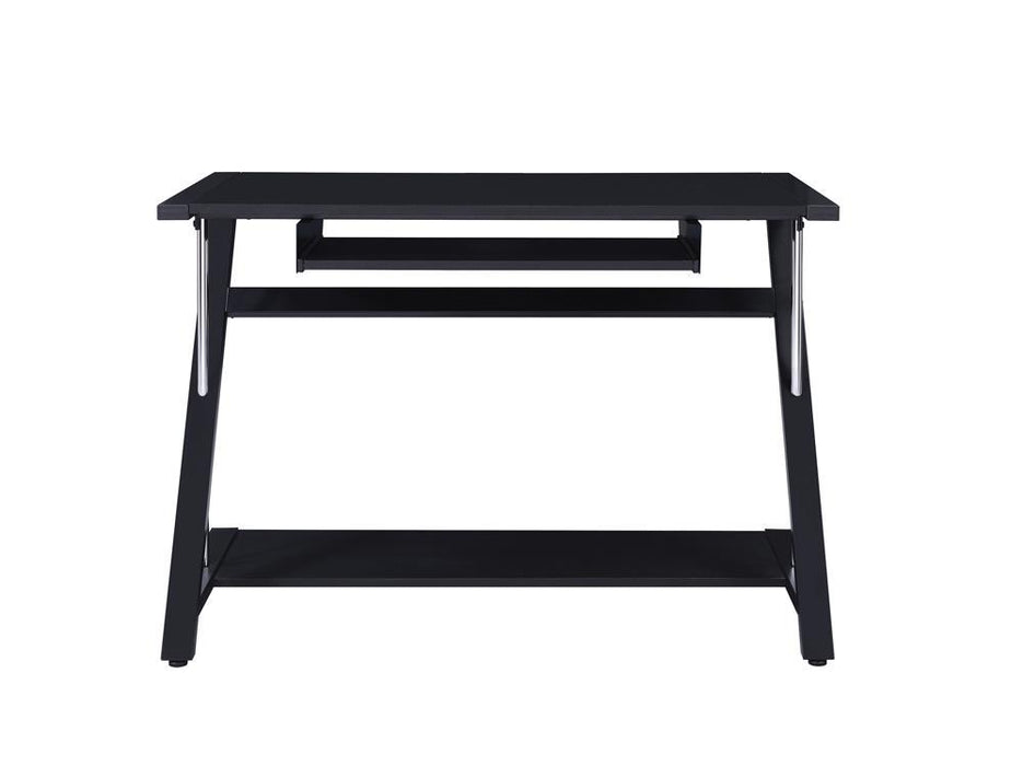 Mallet Computer Desk with Bottom Shelf Black - Tony’s Furniture Store & Linen (GA) - Multi Location