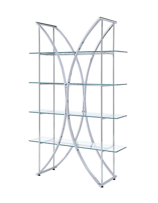 Larson 4-tier Bookcase Chrome and Clear - Tony’s Furniture Store & Linen (GA) - Multi Location