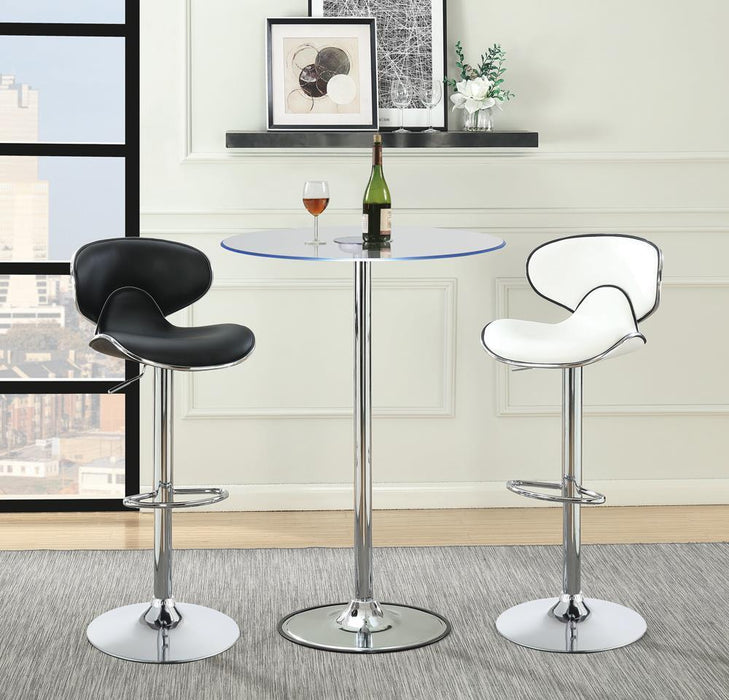 Edenton Upholstered Adjustable Height Bar Stools Black and Chrome (Set of 2) - Tony’s Furniture Store & Linen (GA) - Multi Location