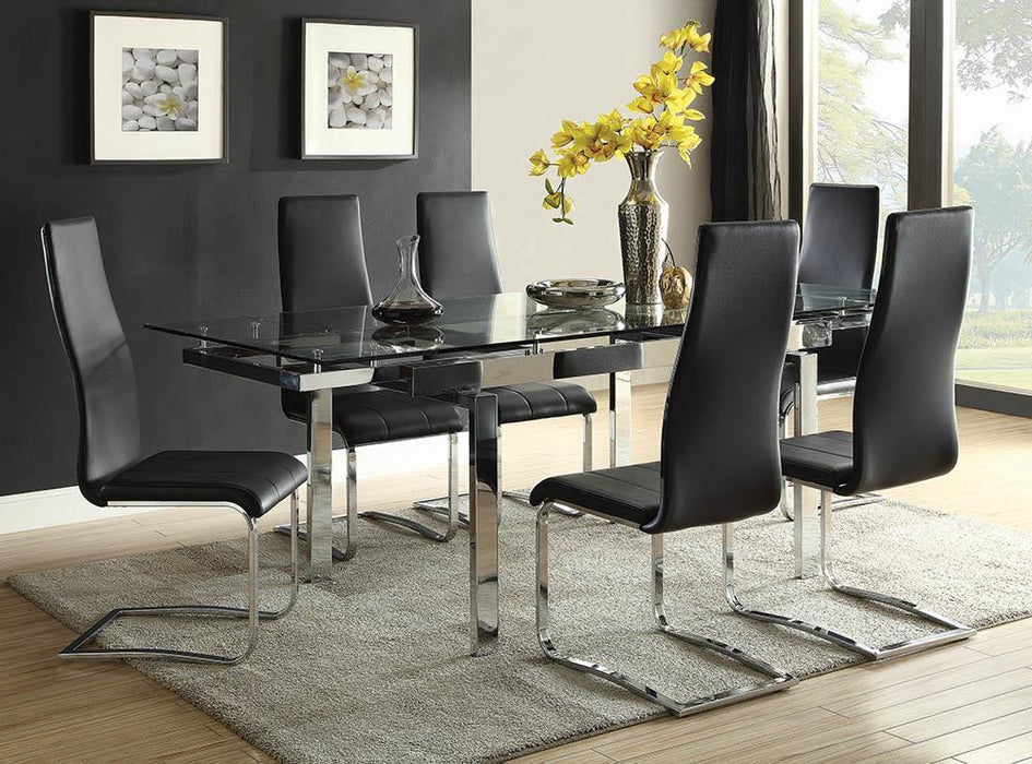 Montclair High Back Dining Chairs Black and Chrome (Set of 4) - Tony’s Furniture Store & Linen (GA) - Multi Location