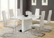 Anges T-shaped Pedestal Dining Table Glossy White - Tony’s Furniture Store & Linen (GA) - Multi Location