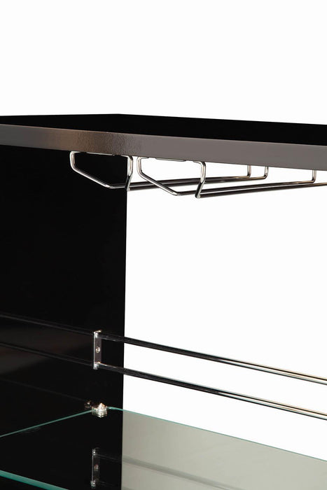 Adolfo 3-tier Bar Table Glossy Black and Clear - Tony’s Furniture Store & Linen (GA) - Multi Location
