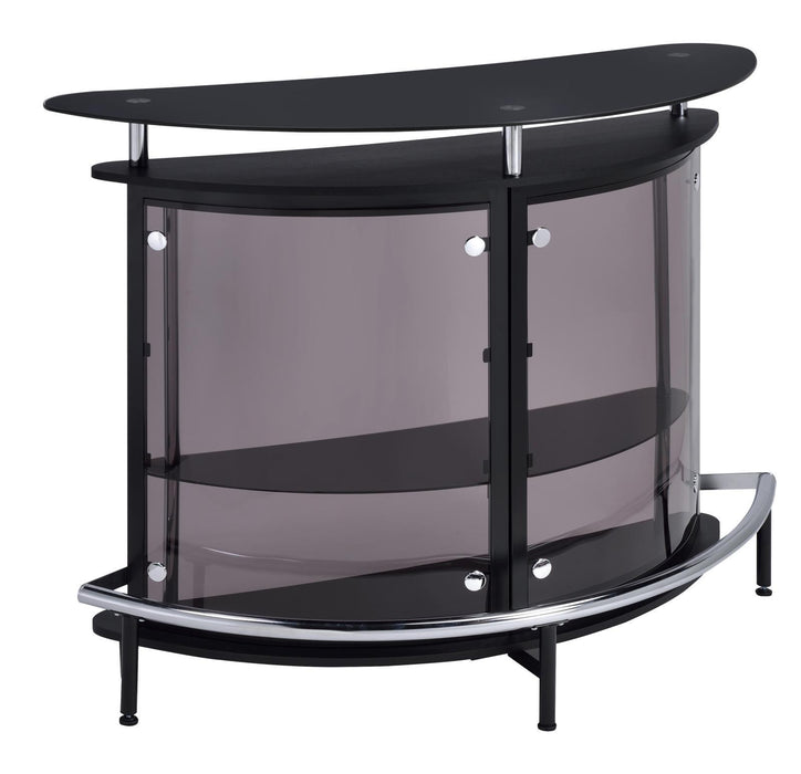 Amarillo 2-tier Bar Unit Black and Chrome - Tony’s Furniture Store & Linen (GA) - Multi Location