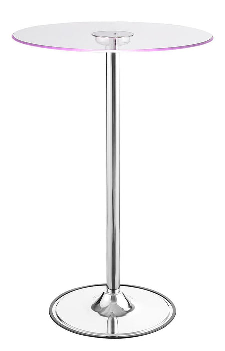 Thea LED Bar Table Chrome and Clear - Tony’s Furniture Store & Linen (GA) - Multi Location