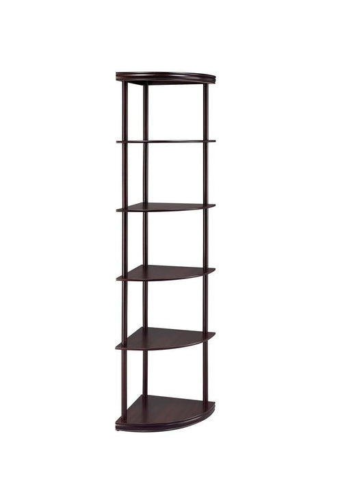 Bonwick 5-shelf Corner Bookshelf Cappuccino - Tony’s Furniture Store & Linen (GA) - Multi Location