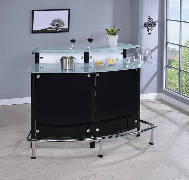 Keystone Glass Top Bar Unit Black - Tony’s Furniture Store & Linen (GA) - Multi Location