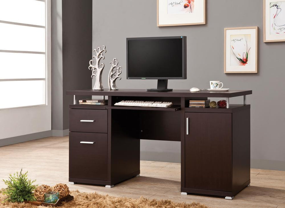 Tracy 2-drawer Computer Desk Cappuccino - Tony’s Furniture Store & Linen (GA) - Multi Location