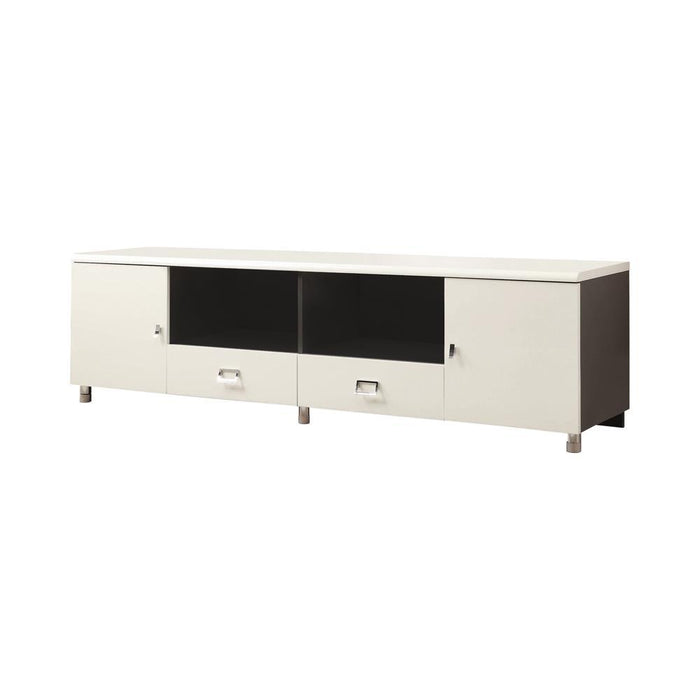 Burkett 2-drawer TV Console White and Grey - Tony’s Furniture Store & Linen (GA) - Multi Location
