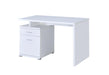 Irving 2-drawer Office Desk with Cabinet White - Tony’s Furniture Store & Linen (GA) - Multi Location