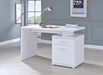 Irving 2-drawer Office Desk with Cabinet White - Tony’s Furniture Store & Linen (GA) - Multi Location