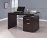 Irving 2-drawer Office Desk with Cabinet Cappuccino - Tony’s Furniture Store & Linen (GA) - Multi Location
