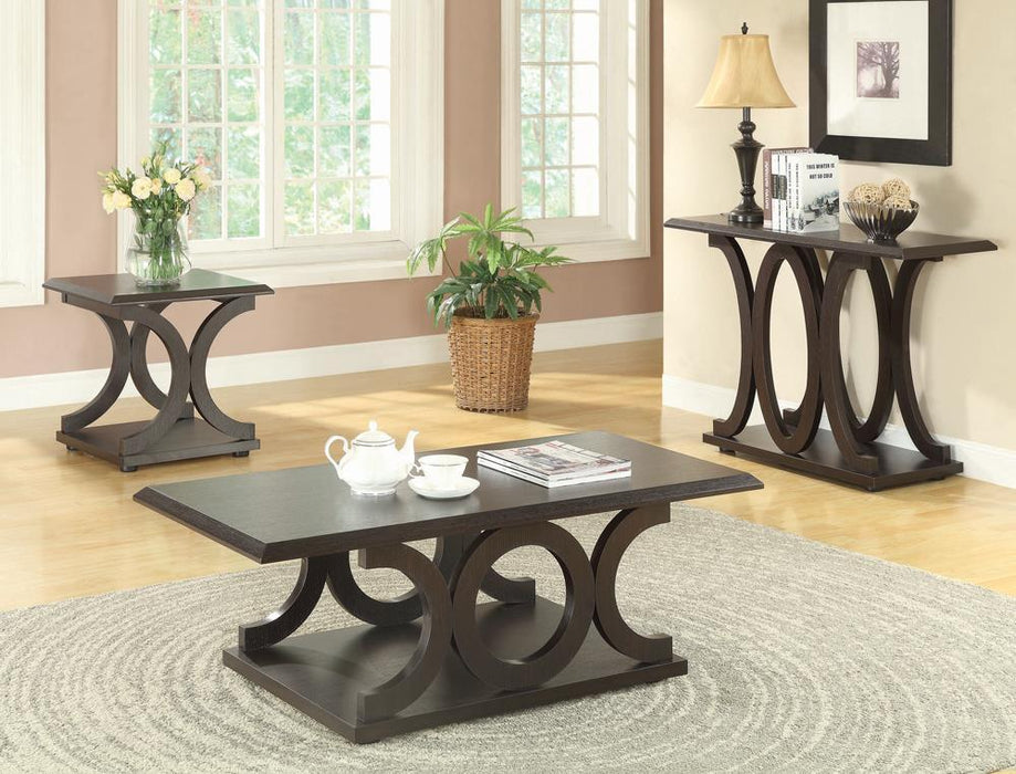 Shelly C-shaped Base Sofa Table Cappuccino - Tony’s Furniture Store & Linen (GA) - Multi Location
