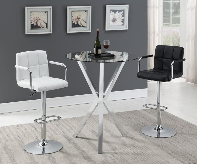 Palomar Adjustable Height Bar Stool White and Chrome - Tony’s Furniture Store & Linen (GA) - Multi Location