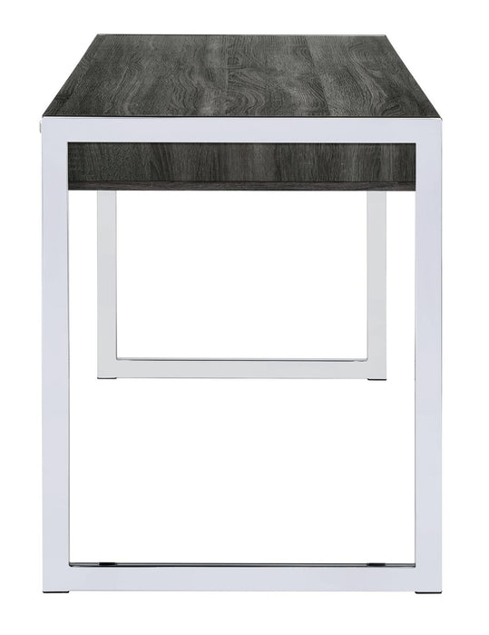 Wallice 2-drawer Writing Desk Weathered Grey and Chrome - Tony’s Furniture Store & Linen (GA) - Multi Location