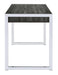 Wallice 2-drawer Writing Desk Weathered Grey and Chrome - Tony’s Furniture Store & Linen (GA) - Multi Location