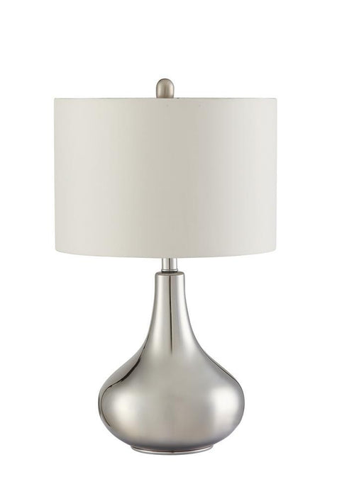 Junko Drum Shade Table Lamp Chrome and White - Tony’s Furniture Store & Linen (GA) - Multi Location