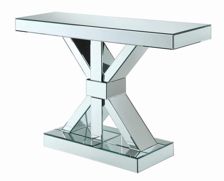Lurlynn X-shaped Base Console Table Clear Mirror - Tony’s Furniture Store & Linen (GA) - Multi Location