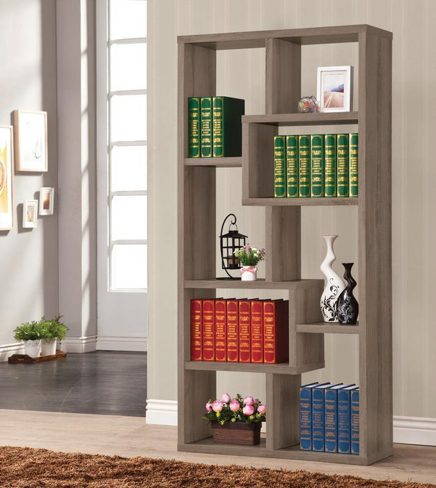 Theo 10-shelf Bookcase Weathered Grey - Tony’s Furniture Store & Linen (GA) - Multi Location
