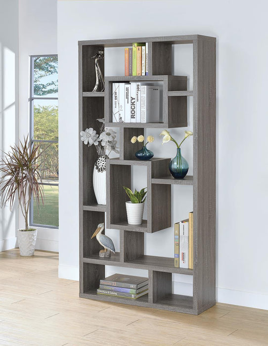 Howie 10-shelf Bookcase Weathered Grey - Tony’s Furniture Store & Linen (GA) - Multi Location