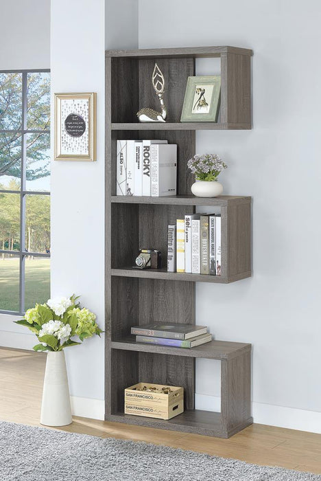 Joey 5-tier Bookcase Weathered Grey - Tony’s Furniture Store & Linen (GA) - Multi Location