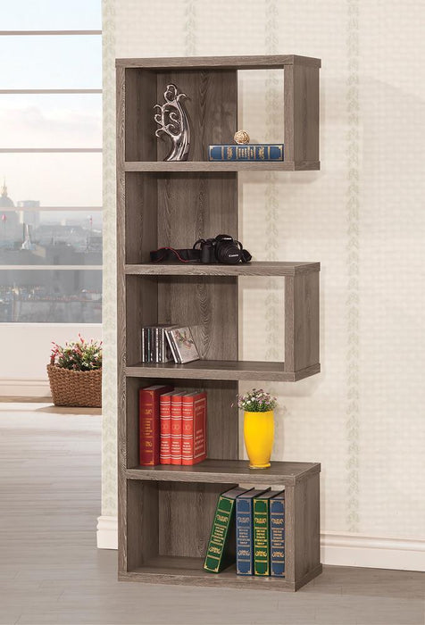 Joey 5-tier Bookcase Weathered Grey - Tony’s Furniture Store & Linen (GA) - Multi Location
