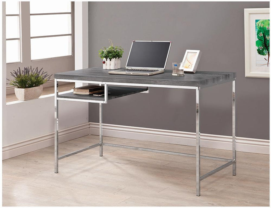 Kravitz Rectangular Writing Desk Weathered Grey and Chrome - Tony’s Furniture Store & Linen (GA) - Multi Location