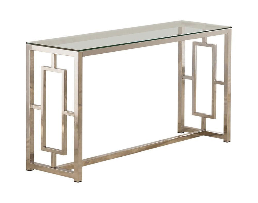 Merced Rectangle Glass Top Sofa Table Nickel - Tony’s Furniture Store & Linen (GA) - Multi Location