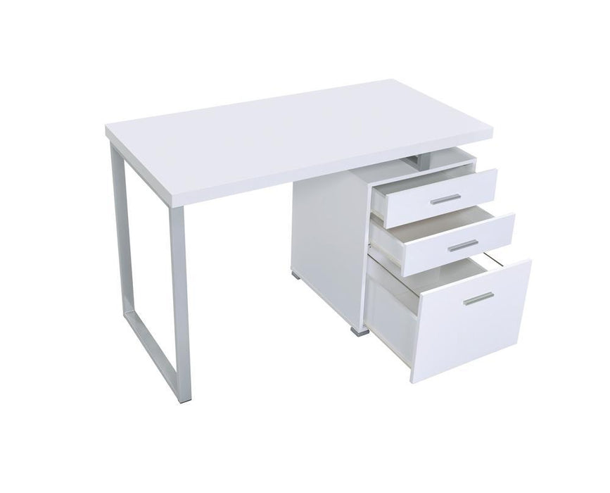 Brennan 3-drawer Office Desk White - Tony’s Furniture Store & Linen (GA) - Multi Location