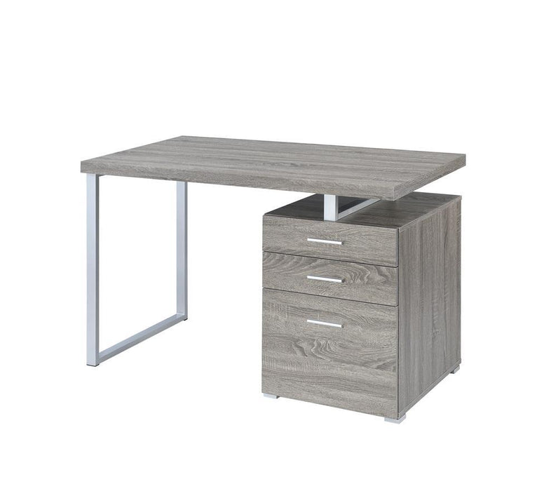 Brennan 3-drawer Office Desk Weathered Grey - Tony’s Furniture Store & Linen (GA) - Multi Location