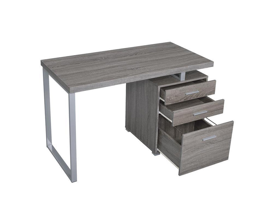 Brennan 3-drawer Office Desk Weathered Grey - Tony’s Furniture Store & Linen (GA) - Multi Location