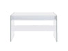 Dobrev 2-drawer Writing Desk Glossy White and Clear - Tony’s Furniture Store & Linen (GA) - Multi Location