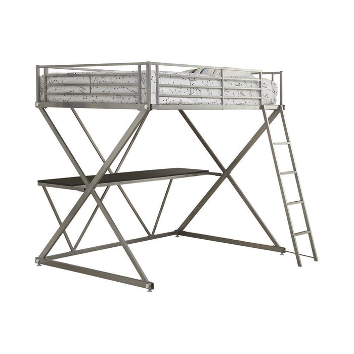 Hyde Full Workstation Loft Bed Silver - Tony’s Furniture Store & Linen (GA) - Multi Location