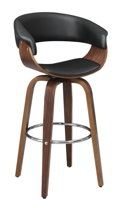 Zion Upholstered Swivel Bar Stool Walnut and Black - Tony’s Furniture Store & Linen (GA) - Multi Location