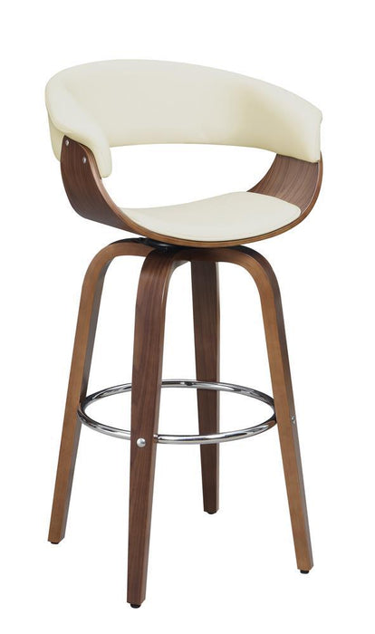 Zion Upholstered Swivel Bar Stool Walnut and Ecru - Tony’s Furniture Store & Linen (GA) - Multi Location