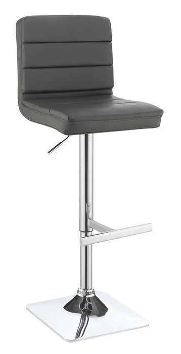 Bianca Upholstered Adjustable Bar Stools Grey and Chrome (Set of 2) - Tony’s Furniture Store & Linen (GA) - Multi Location