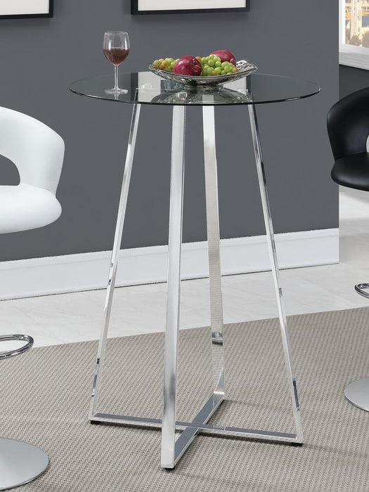 Zanella Glass Top Bar Table Chrome - Tony’s Furniture Store & Linen (GA) - Multi Location