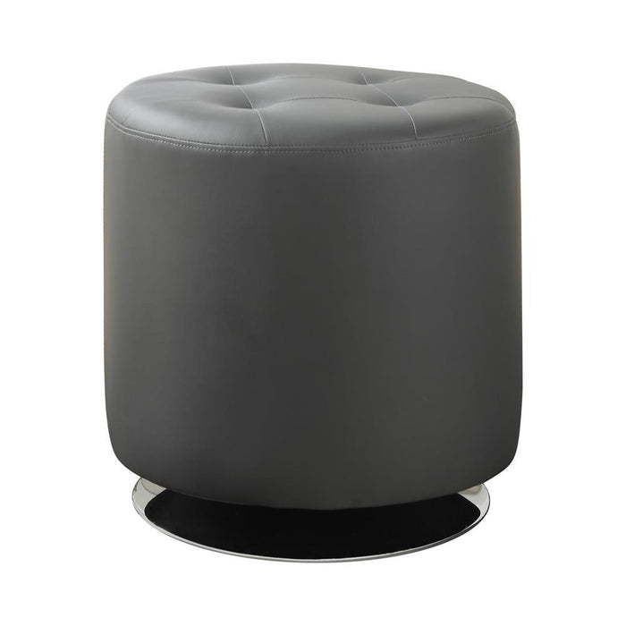 Bowman Round Upholstered Ottoman Grey - Tony’s Furniture Store & Linen (GA) - Multi Location