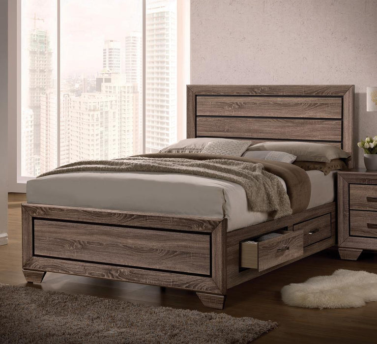 Kauffman Eastern King Panel Bed Washed Taupe - Tony’s Furniture Store & Linen (GA) - Multi Location