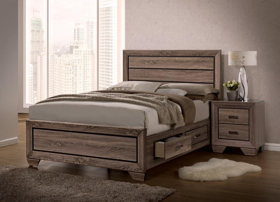 Kauffman California King Storage Bed Washed Taupe - Tony’s Furniture Store & Linen (GA) - Multi Location