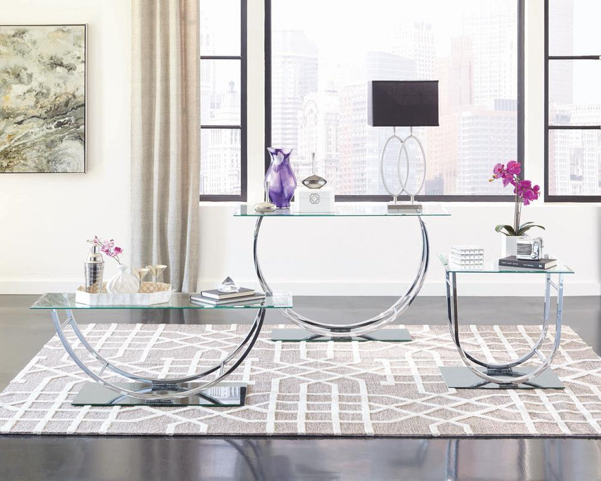 Danville U-shaped Sofa Table Chrome - Tony’s Furniture Store & Linen (GA) - Multi Location