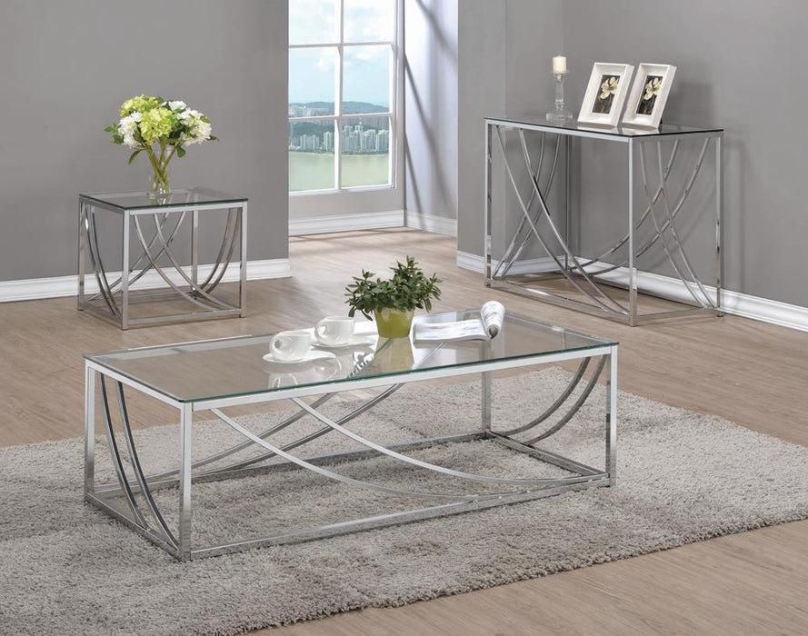 Lille Glass Top Square End Table Accents Chrome - Tony’s Furniture Store & Linen (GA) - Multi Location