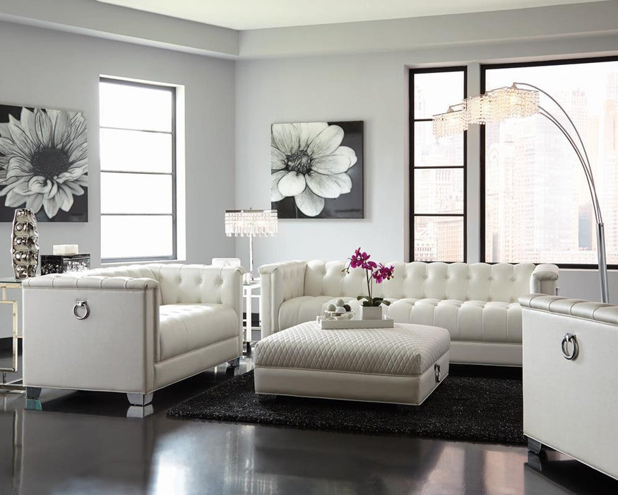 Chaviano Tufted Upholstered Loveseat Pearl White - Tony’s Furniture Store & Linen (GA) - Multi Location